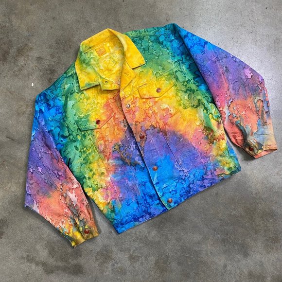 Braxton Jackets & Coats Vintage Braxton Wicked Tie Dye Splatter